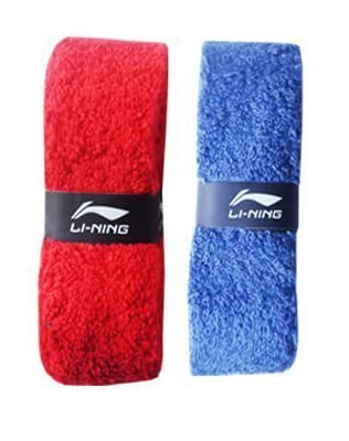 Li-Ning GC002 Cotton Single Layer Towel Grip for Badminton Racquet (Multicolour) Pack of 2