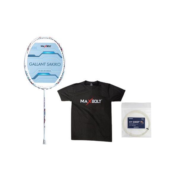 MAXBOLT RACQUET COMBO GALLANT SAKIO (STRING + T SHIRT)
